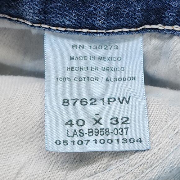 Rustler Jeans Mens 40X32 Blue Regular Fit Straight Leg Heavy Weight 87621PW - Picture 3 of 9